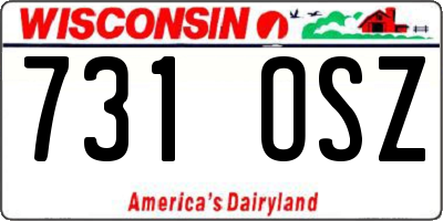 WI license plate 731OSZ