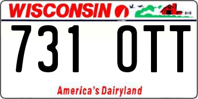 WI license plate 731OTT