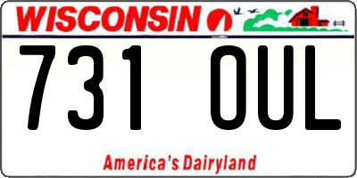 WI license plate 731OUL