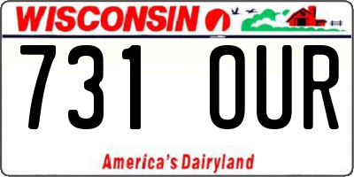 WI license plate 731OUR