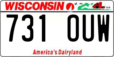 WI license plate 731OUW