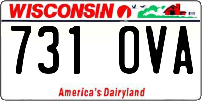 WI license plate 731OVA