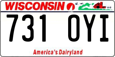 WI license plate 731OYI