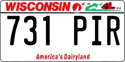 WI license plate 731PIR