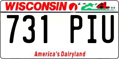 WI license plate 731PIU