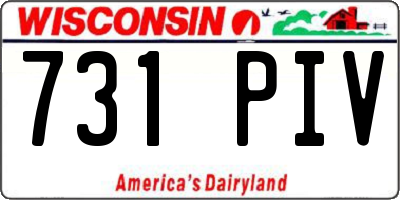 WI license plate 731PIV