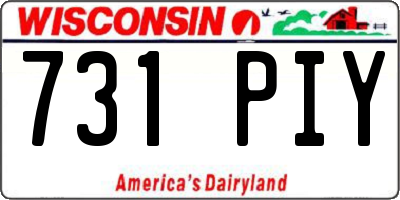 WI license plate 731PIY
