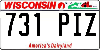 WI license plate 731PIZ