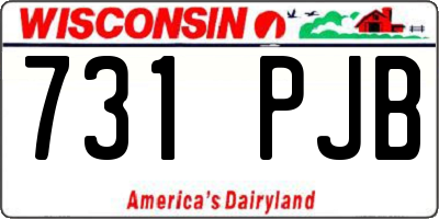 WI license plate 731PJB
