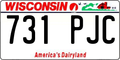 WI license plate 731PJC