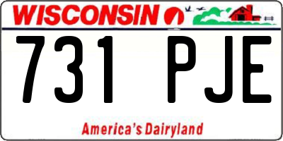 WI license plate 731PJE