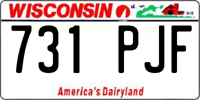WI license plate 731PJF