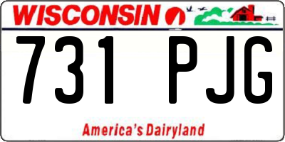 WI license plate 731PJG