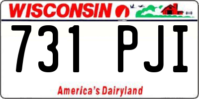 WI license plate 731PJI