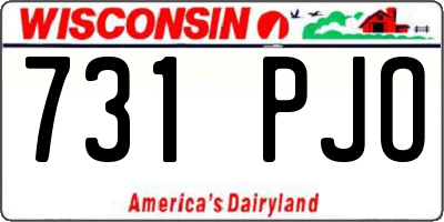 WI license plate 731PJO