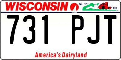 WI license plate 731PJT