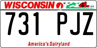 WI license plate 731PJZ