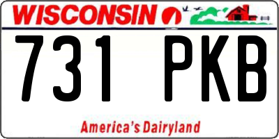 WI license plate 731PKB