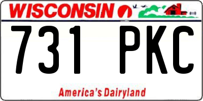 WI license plate 731PKC