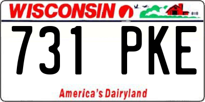 WI license plate 731PKE