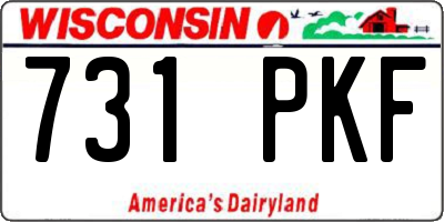 WI license plate 731PKF