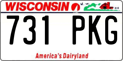 WI license plate 731PKG