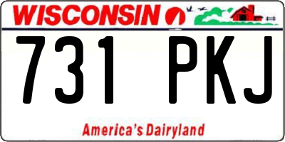 WI license plate 731PKJ