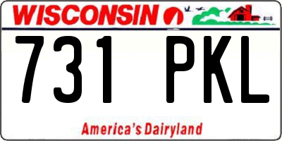 WI license plate 731PKL