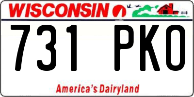 WI license plate 731PKO