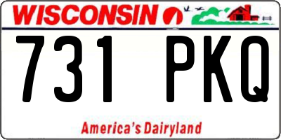 WI license plate 731PKQ