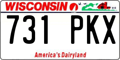 WI license plate 731PKX