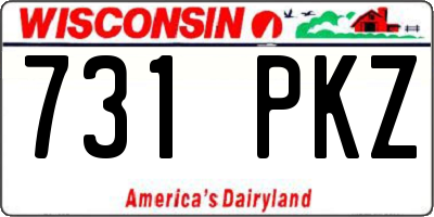 WI license plate 731PKZ