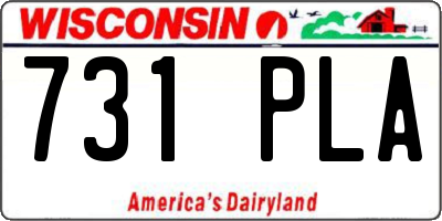 WI license plate 731PLA