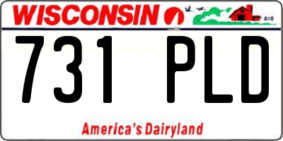 WI license plate 731PLD