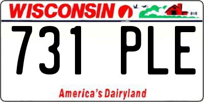 WI license plate 731PLE