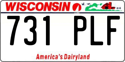 WI license plate 731PLF