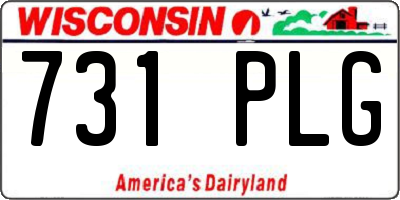 WI license plate 731PLG