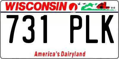 WI license plate 731PLK
