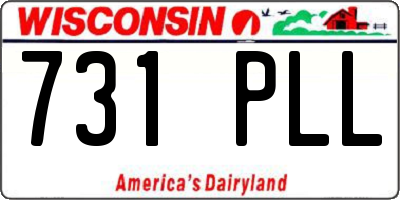 WI license plate 731PLL