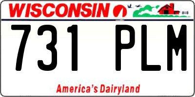 WI license plate 731PLM