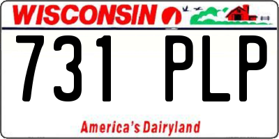WI license plate 731PLP