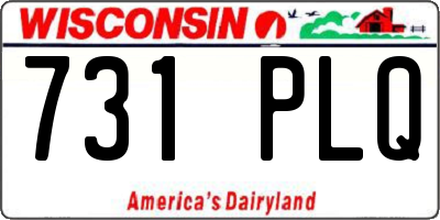 WI license plate 731PLQ