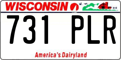 WI license plate 731PLR