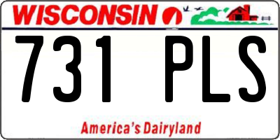 WI license plate 731PLS