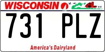 WI license plate 731PLZ