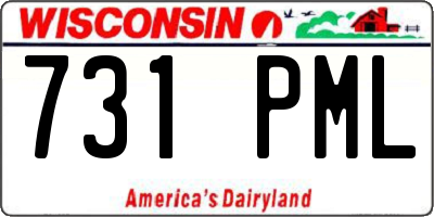 WI license plate 731PML