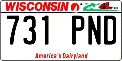 WI license plate 731PND