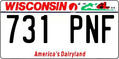 WI license plate 731PNF