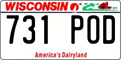 WI license plate 731POD