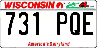 WI license plate 731PQE
